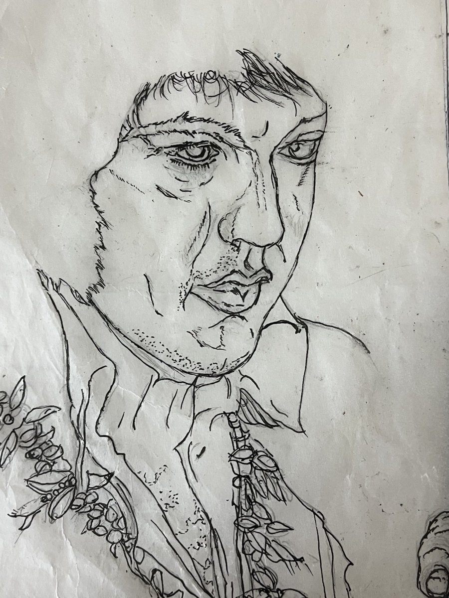 aikawatkc's tweet image. ELVIS平面Ⅴアナログ途中経過。
#エルヴィス #エルヴィスプレスリー #elvispresley #takeshiaikawa #元ブロン中毒 #元クラブdj #ボクシング歴10年 #aikawatkc #ilustrator #outsiderartist #rawartist