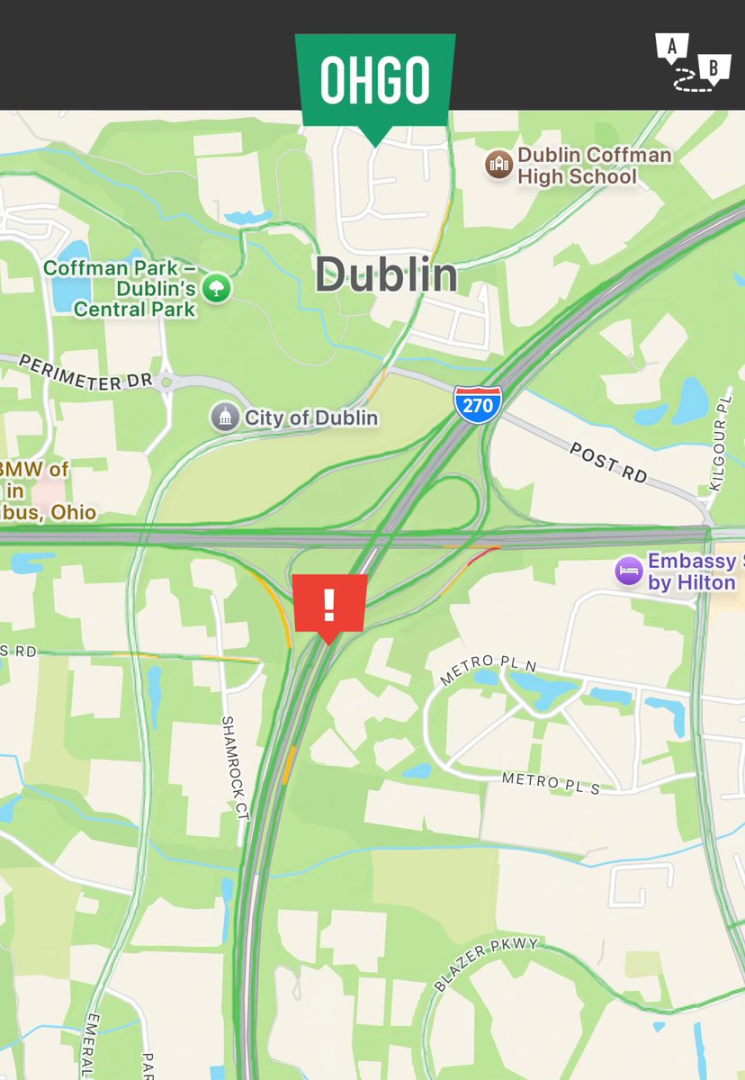 ODOT_Columbus's tweet image. COLUMBUS: I-270 NB is closed at SR 161/US 33 near Dublin. Duration of closure is unknown at this time. Check OHGO.com for more updates.