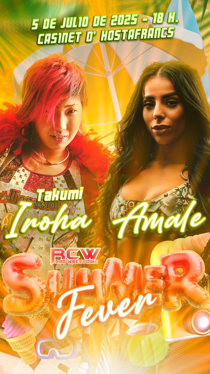 ／
RCWにてGHC女子王者彩羽匠の防衛戦開催！
＼

7月5日スペイン・バルセロナで開催されるRCWの大会にて彩羽匠選手がRCW女子世界王座とGHC女子王座の防衛戦を行います。

またこの大会の模様は後日WRESTLE UNIVERSEでも配信予定！
wrestle-universe.com
#wrestleUNIVERSE