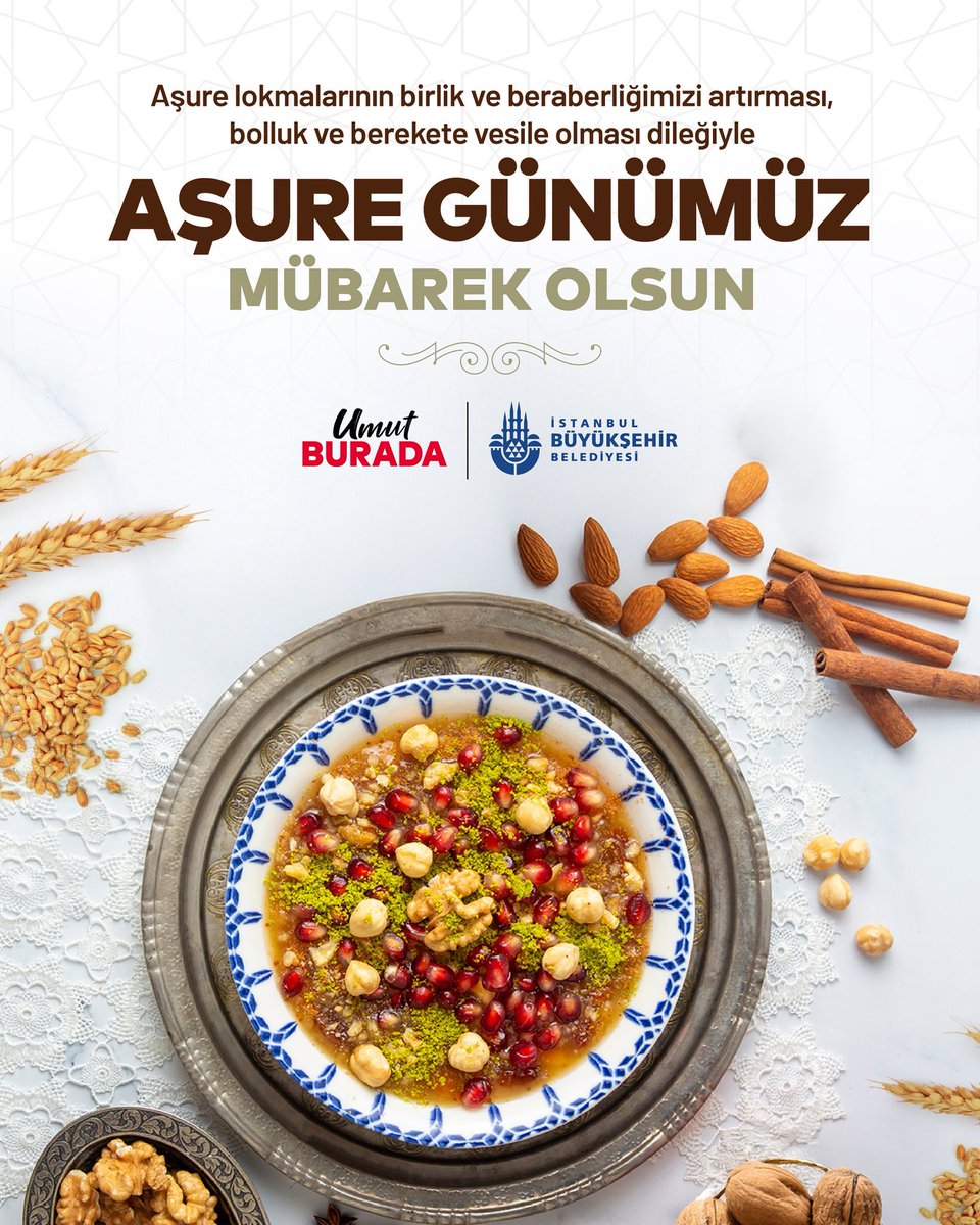 Aşure lokmalarının birlik ve beraberliğimizi artırması, bolluk ve berekete vesile olması dileğiyle…
Aşure Günümüz mübarek olsun.