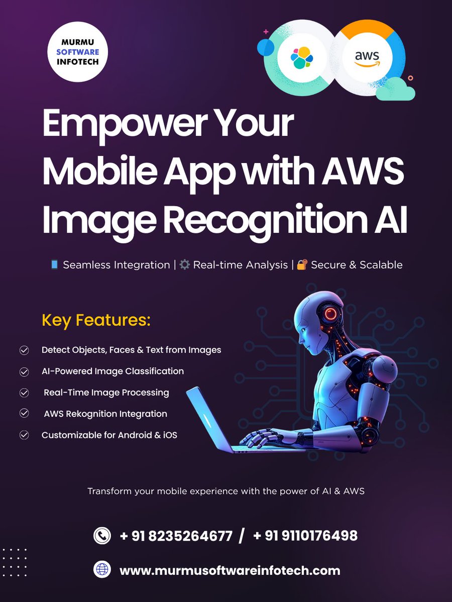 MurmuSoftware's tweet image. Empower Your Mobile App with AWS Image Recognition AI
Unlock the next level of intelligence with Murmu Software Infotech
📞 +91 9110176498
📧 contactus@murmusoftwareinfotech.com
🌐murmusoftwareinfotech.com
#AIImageRecognition #AWSRekognition #MobileAppAI #MurmuSoftwareInfotech
