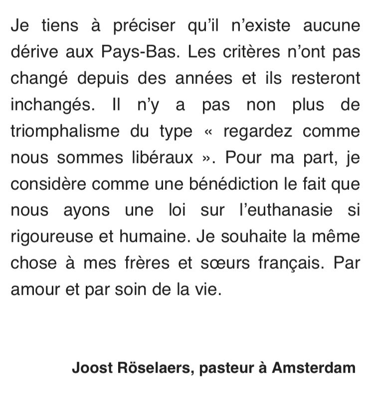 In Frankrijk is er momenteel een breed maatschappelijk debat over euthanasie (aide à mourir). Voor Réforme heb ik een bijdrage geschreven over mijn ervaringen als predikant met de euthanasiepraktijk in Nederland.