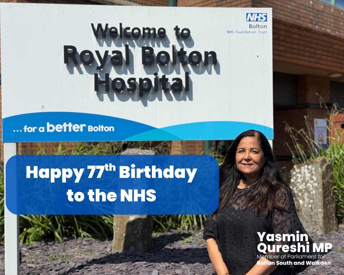 YasminQureshiMP's tweet image. Today marks 77 years since Nye Bevan & the Labour Govt founded our NHS: built on the principle that healthcare should be free for all.
It's our greatest national treasure.
Now, Labour has a 10-year plan to secure its future & ensure it delivers for generations to come.