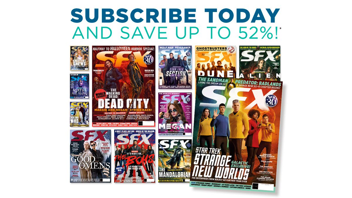 Sign up for a print subscription to SFX now and you can pay just £17.87 every six months. That's 52% off! Plus you'll get free access to a digital edition, and over 160 digital back issues. (NB: UK price for a new subscriber). Link: magazinesdirect.com/SFX/DH44H?utm_… #subscribetoSFX