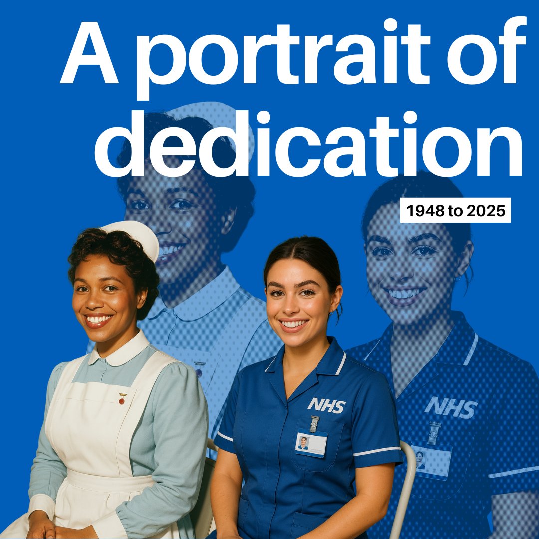 📸 A portrait of dedication — 1948 to 2025✨

From starched whites to calming blue, the NHS has been powered by compassion, resilience, and the people who show up every single day to care for others.

Happy birthday to our National Health Service 🎂🎉
<a href="/NHSuk/">NHS</a> <a href="/NHSEngland/">NHS England</a>