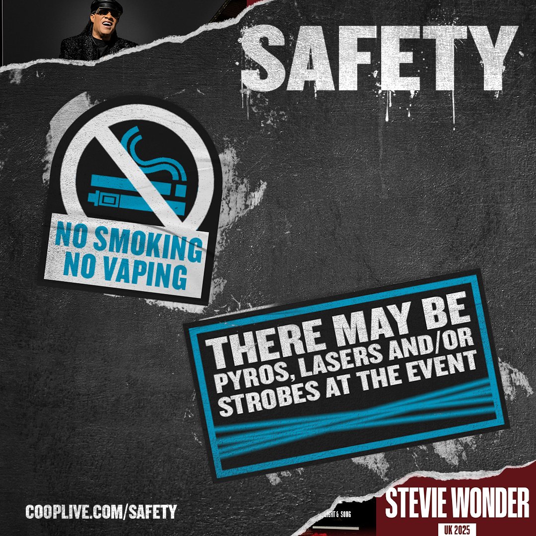 Know before you go to Stevie Wonder 🎤

🚗Book official Vertumotors parking here - ow.ly/5bFB50Wl5by

🕺Upgrade your night to the Co-op Backstage Club and get early entry, a complimentary drink, private seating/dining and much, more!  
Tickets here - ow.ly/yRr750Wl5bx