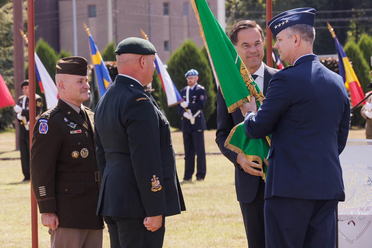 SecGenNATO's tweet image. A privilege to participate in the change of command ceremony @SHAPE_NATO, bidding a fond farewell to Gen Cavoli & a warm welcome to Gen Grynkewich as Supreme Allied Commander Europe. To be SACEUR is to stand in General Eisenhower’s shoes, to stand for freedom, against aggression…