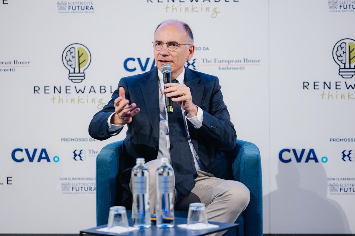 EnricoLetta's tweet photo. I #dazi non sono solo quelli che ci impone Trump. Sono anche quelli che ci imponiamo noi stessi in Europa quando rimaniamo frammentati in 27 mercati in materia di energia, finanza e connettività. In Val d’Aosta con #TEHA e @Gruppo_CVA a #RenewableThinking25 #SingleMarket https://t.co/TgVAsFZ71w