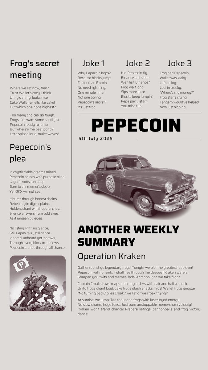 bachelor_emgi's tweet image. The Pepecoin Ribbit Raiders strike boldly! With FX wallet listing Pepecoin and Coinmetro taking notice, join the vintage car crew driving the Pepecoin revolution forward!

@PepecoinNetwork @okx @TrustWallet 
#pepe #pepecoin #news #crypto
pepecoinnews.com/web-stories/pe…