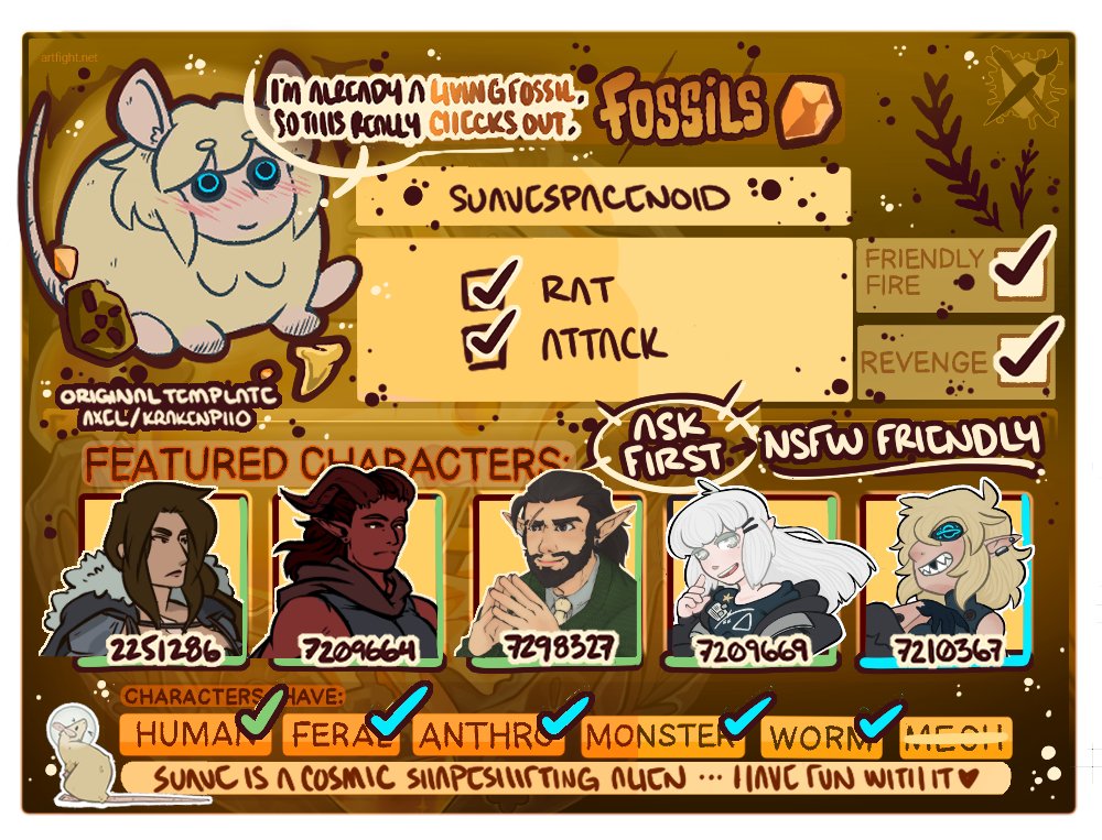 suave 🌌✨ spacetuber (@suavespacenoid) on Twitter photo I’M OLD
OLD AS FOSSILIZED BALLS 🐀✨
#artfight #artfight2025 #TEAMFOSSILS I’M OLD
OLD AS FOSSILIZED BALLS 🐀✨
#artfight #artfight2025 #TEAMFOSSILS