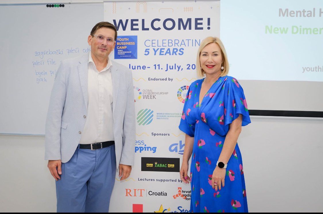 It is already tradition that Youth Business Camp is organized. Dedicated to youth motivated for entrepreneurship, and branded with our GEW logo.
Iva Brozicevic Dragicevic presented very important topics on mental wellbeing. @genhq #GEW <a href="/JonathanOrtmans/">Jonathan Ortmans</a> <a href="/markmarich/">Mark Marich</a>