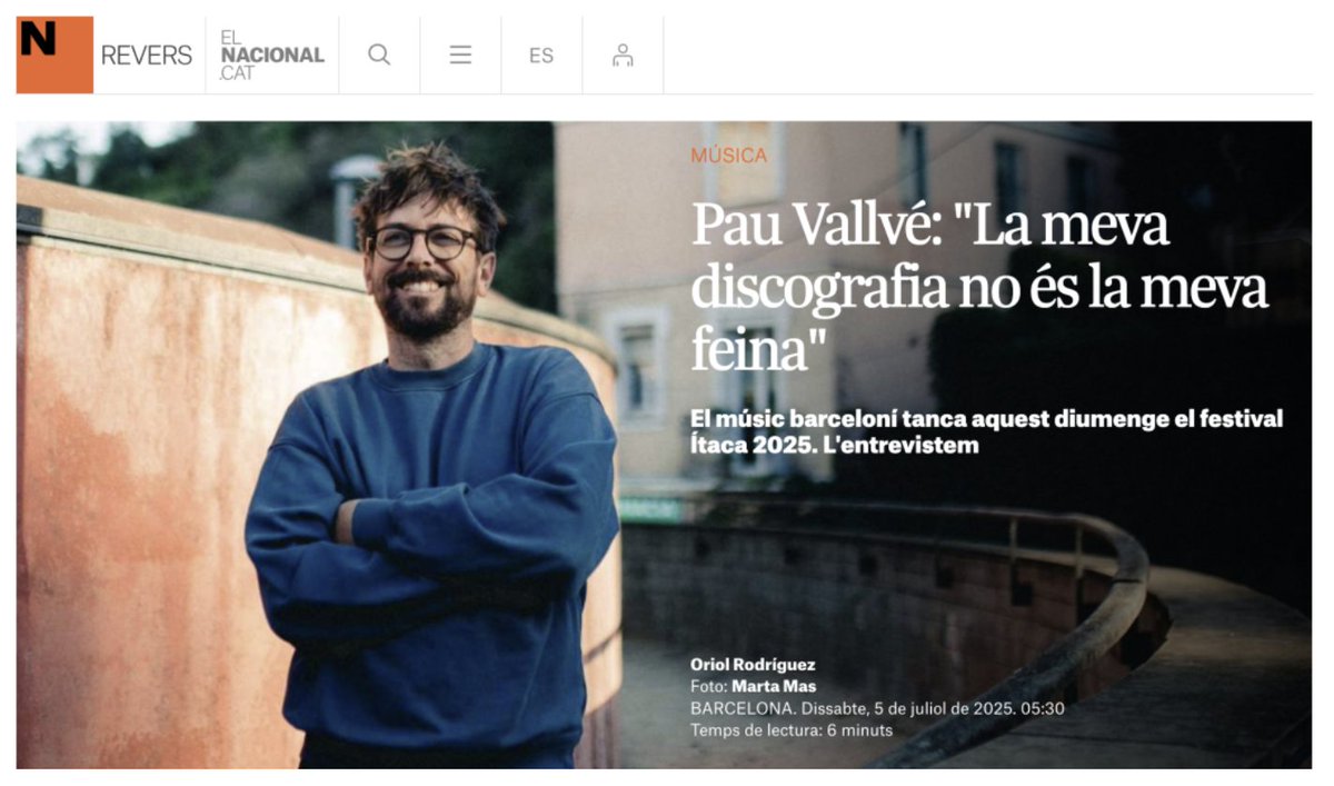 És bonic poder-se explicar i parlar de coses una mica més enllà de la promoció immediata. En aquesta entrevista he pogut parlar de l’ofici, de la carrera i de com ho enfoco tot plegat. A mesura que avança va aprofundint. Ha quedat bonica : )

&gt;&gt; elnacional.cat/ca/cultura/pau…