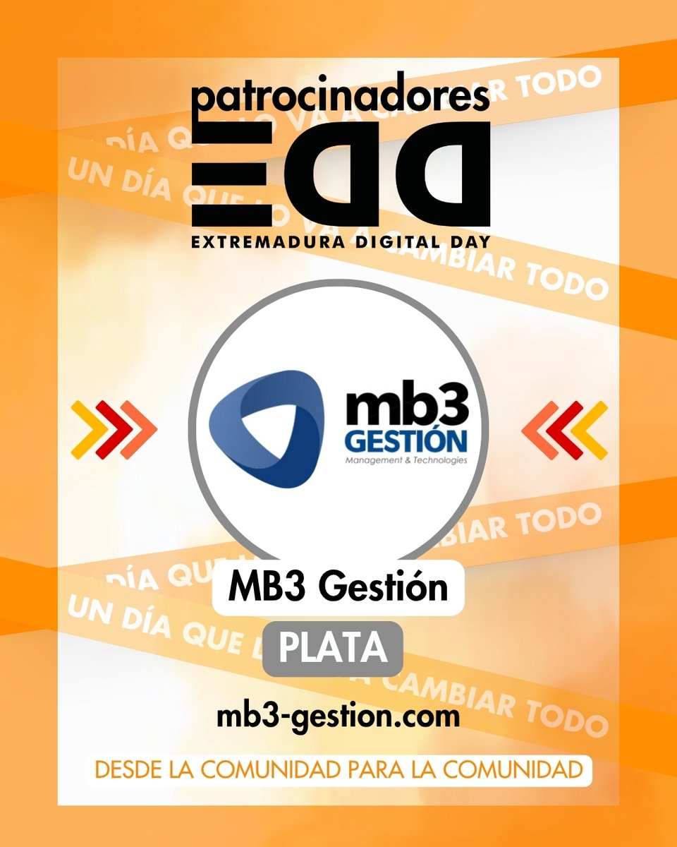 extredigitalday's tweet image. 🖥️ Gracias a @mb3gestion por apoyar #EDD25 como patrocinador Plata.
Especialistas en soluciones tecnológicas para la transformación digital ciudades, territorios y destinos turísticos desde la innovación
📅27 sept · 📍#Cáceres
#Cáceres #TransformaciónDigital #PatrocinadoresEDD