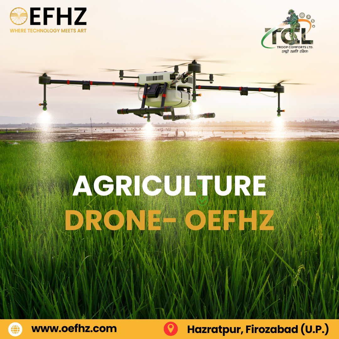 OEFHAZRATPUR's tweet image. 🚁🌾Empowering Indian agriculture with next-gen technology! OEFHZ proudly manufactures advanced agriculture drones designed for efficient crop monitoring, spraying, and yield optimization.

#OEFHZ #AgricultureDronesIndia #DroneFarming #SmartFarming #MakeInIndia #Precision