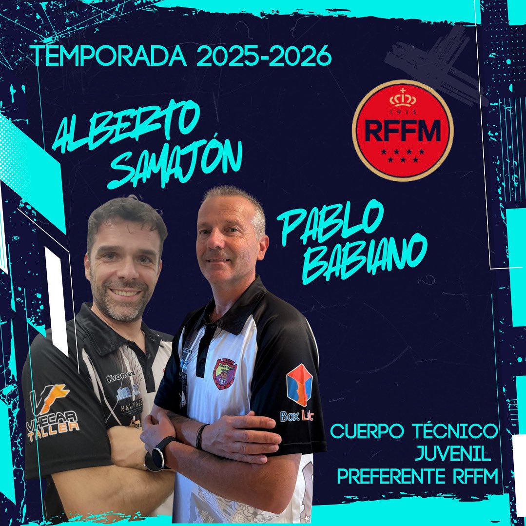 Pablo Babiano y Alberto Samajon, Cuerpo Técnico de los equipos Juvenil Preferente de la EFS Ciudad de Torrejón.