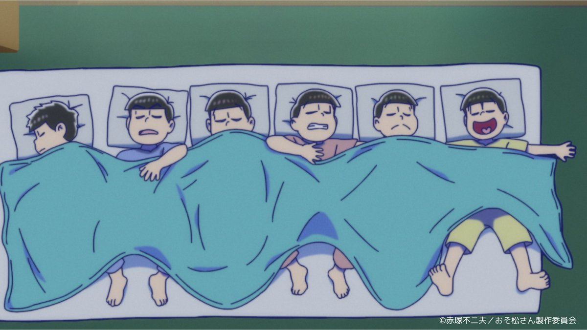 osomatsu_PR's tweet photo. ＼ 🌞#おそ松さん 放送まであと❸日🌞 ／

#1「また始まるざんす」
先行カット④公開！📷✨

寝る場所はずっと変わりません💤

🏖️TVアニメ「おそ松さん」
2025年7月8日(火)深夜24時～
テレ東系列6局ネットにて放送開始！
https://t.co/cPhFuwawFM https://t.co/he5r5n1pEg