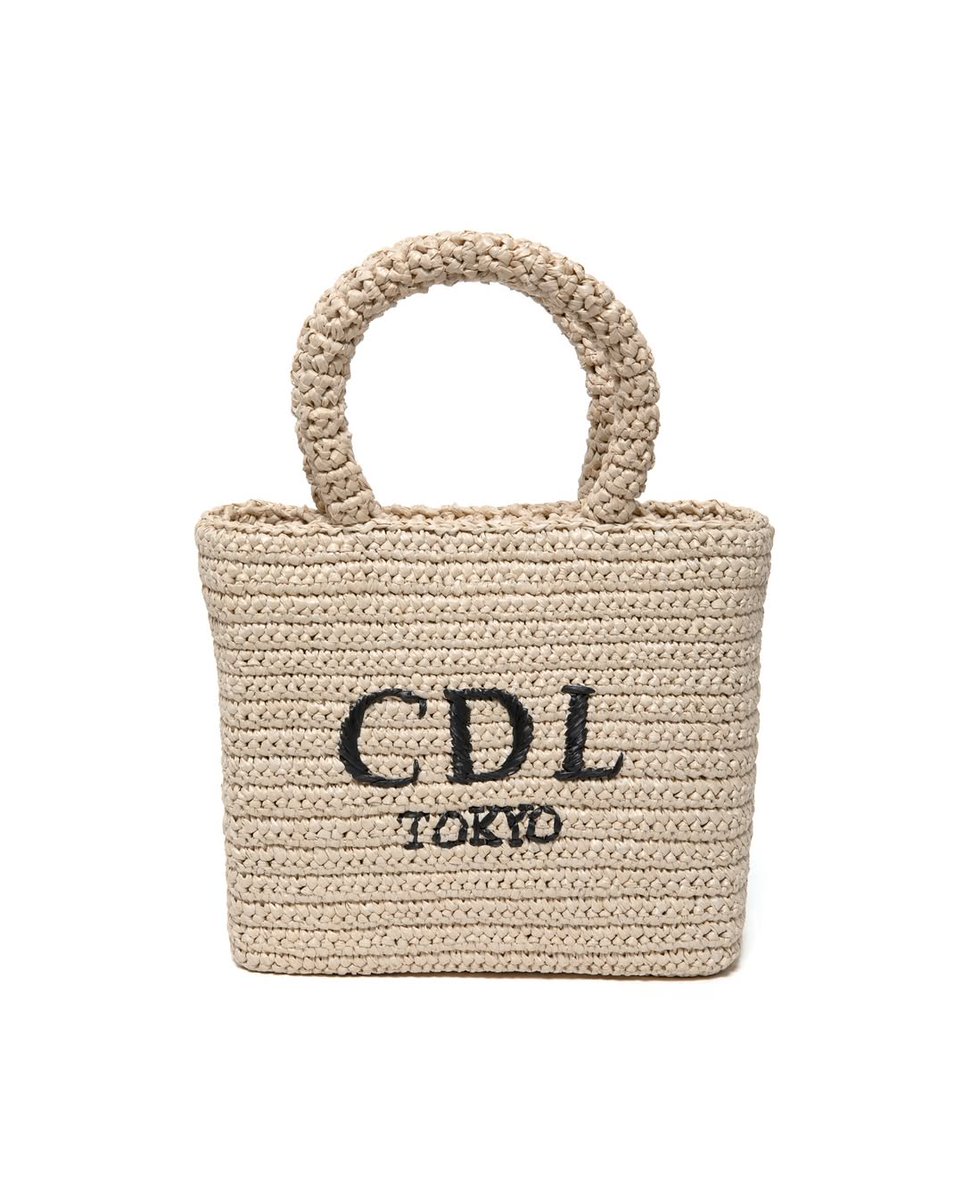 【CDL TOKYO】カゴバッグ ベージュ 手刺繍でロゴを施したオリジナルカゴバッグ。 本体素材には軽やかで