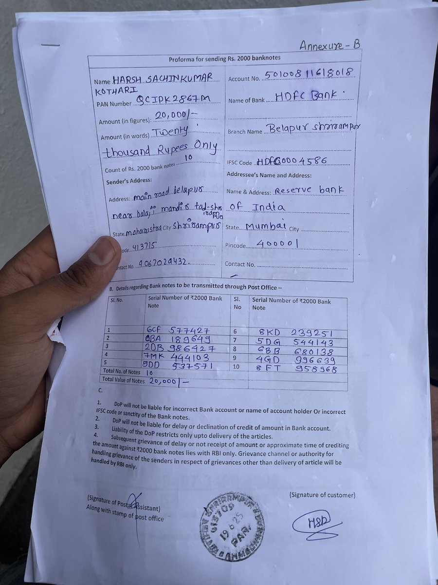 Harshkothari021's tweet photo. I My Self Harsh Sachinkumar Kothari, at post Shrirampur ,Ahmednagar.
I Have Sent You 2000 rs 10 Notes I.e 20000 Rupees via Post . You Have Received The post But hasant Replied By Any Medium.
I request You To Look Upto My Matter &amp; Refund

@RBI @RBIsays @SmalhotraRBI @rbinducpm https://t.co/IAjU0TYfiD
