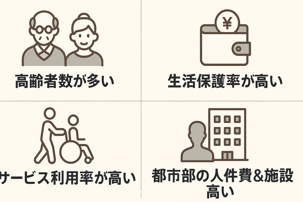 大阪の介護保険料が高いのはなぜ？
✅高齢者の数が多い
✅介護サービスの利用率が高い
✅生活保護率も全国トップレベル
✅人件費・施設費が都市部価格
つまり、都市部特有の事情が重なり負担増に。制度そのものの問題というより、人口構成と財政構造が影響しています。
#介護保険 #大阪