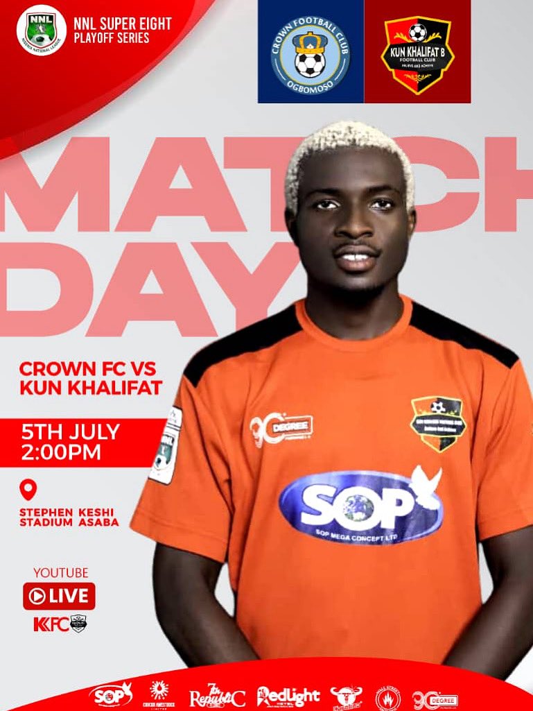 khalifatfc's tweet image. MATCHDAY🔴⚫️
🆚 CROWN FC
🏟️ STEPHEN KESHI STADIUM ASABA
⏰ 2pm
🗓️JULY 5th
#NNL25
#theprideofimo | #wearekunkhalifatfc