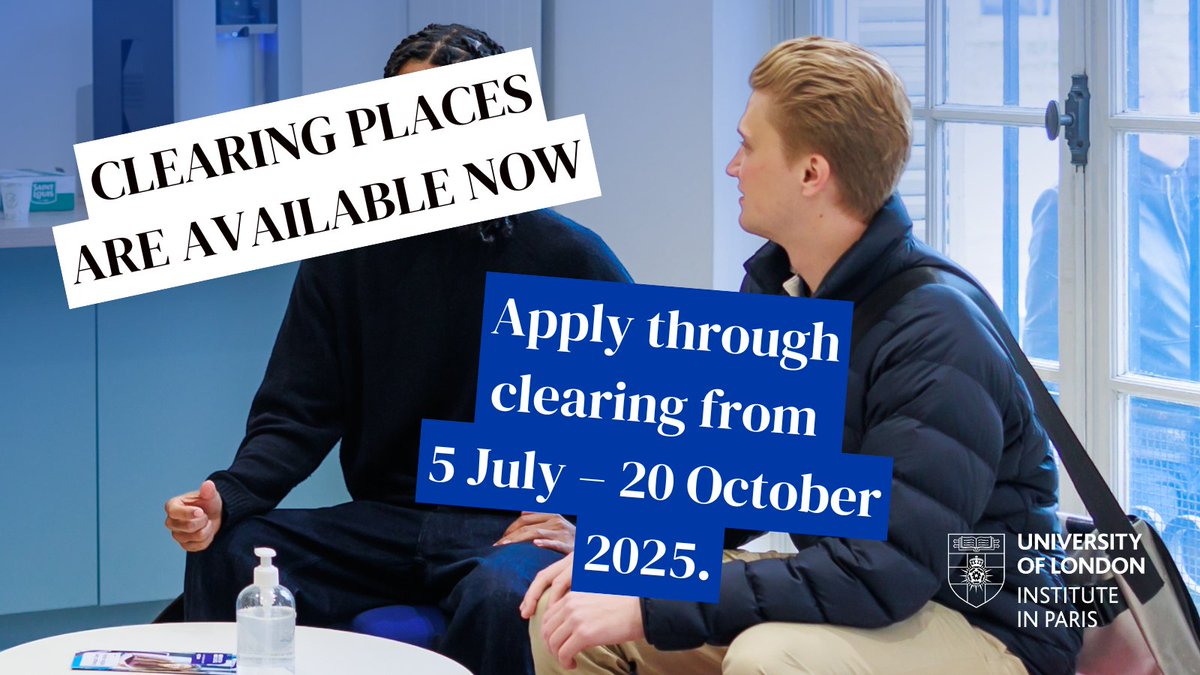 In Clearing? The University of London Institute in Paris combines the benefits of a small institute with the advantages of a London university with global reach. We have a limited number of spaces available in Clearing for the 2025/26 academic year: bit.ly/4lXBE7F