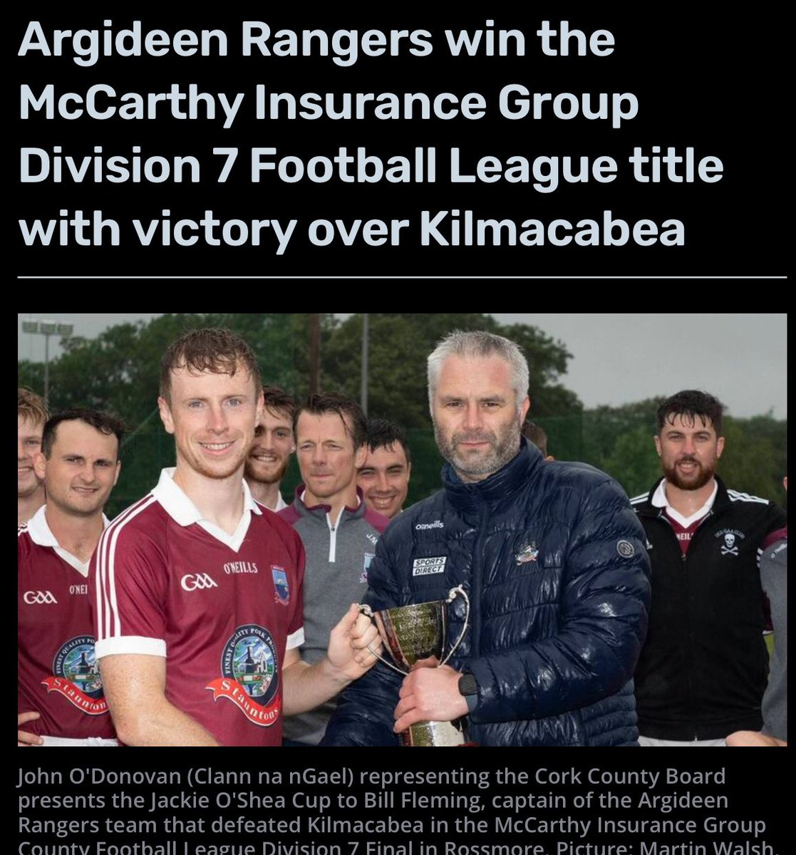 Ger McCarthy (@germccarthy74) on Twitter photo 📰My <a href="/echolivecork/">EchoLive.ie</a> match report from <a href="/argideenrangers/">Argideen Rangers GAA</a> 🏆 <a href="/mig_ie/">McCarthy Insurance Group</a> <a href="/OfficialCorkGAA/">Cork GAA</a> Div7 County League Final victory over <a href="/KilmacabeaGAA/">Kilmacabea GAA/LGFA</a> in 🏟️ Rossmore
#️⃣ #cork #gaa #corkgaa
echolive.ie/corksport/arid… 📰My <a href="/echolivecork/">EchoLive.ie</a> match report from <a href="/argideenrangers/">Argideen Rangers GAA</a> 🏆 <a href="/mig_ie/">McCarthy Insurance Group</a> <a href="/OfficialCorkGAA/">Cork GAA</a> Div7 County League Final victory over <a href="/KilmacabeaGAA/">Kilmacabea GAA/LGFA</a> in 🏟️ Rossmore
#️⃣ #cork #gaa #corkgaa
echolive.ie/corksport/arid…