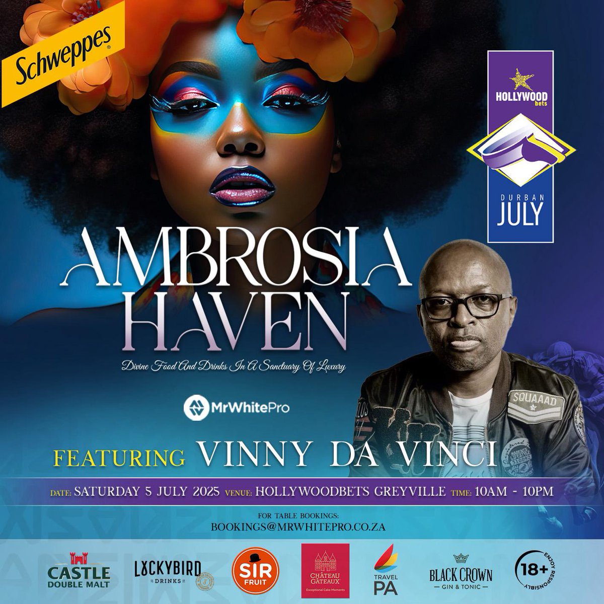 TODAY!!!

Saturday 05 July 2025

#DurbanJuly2025 

📍 GRAYVILLE RACECOURSE Durban KZN

Makubenjalo Marquee ((17:00 -18:00))
Ambrosia Haven Marquee ((18:30 - 20:00))

SHARE &amp; SPREAD DA LOVE!!!