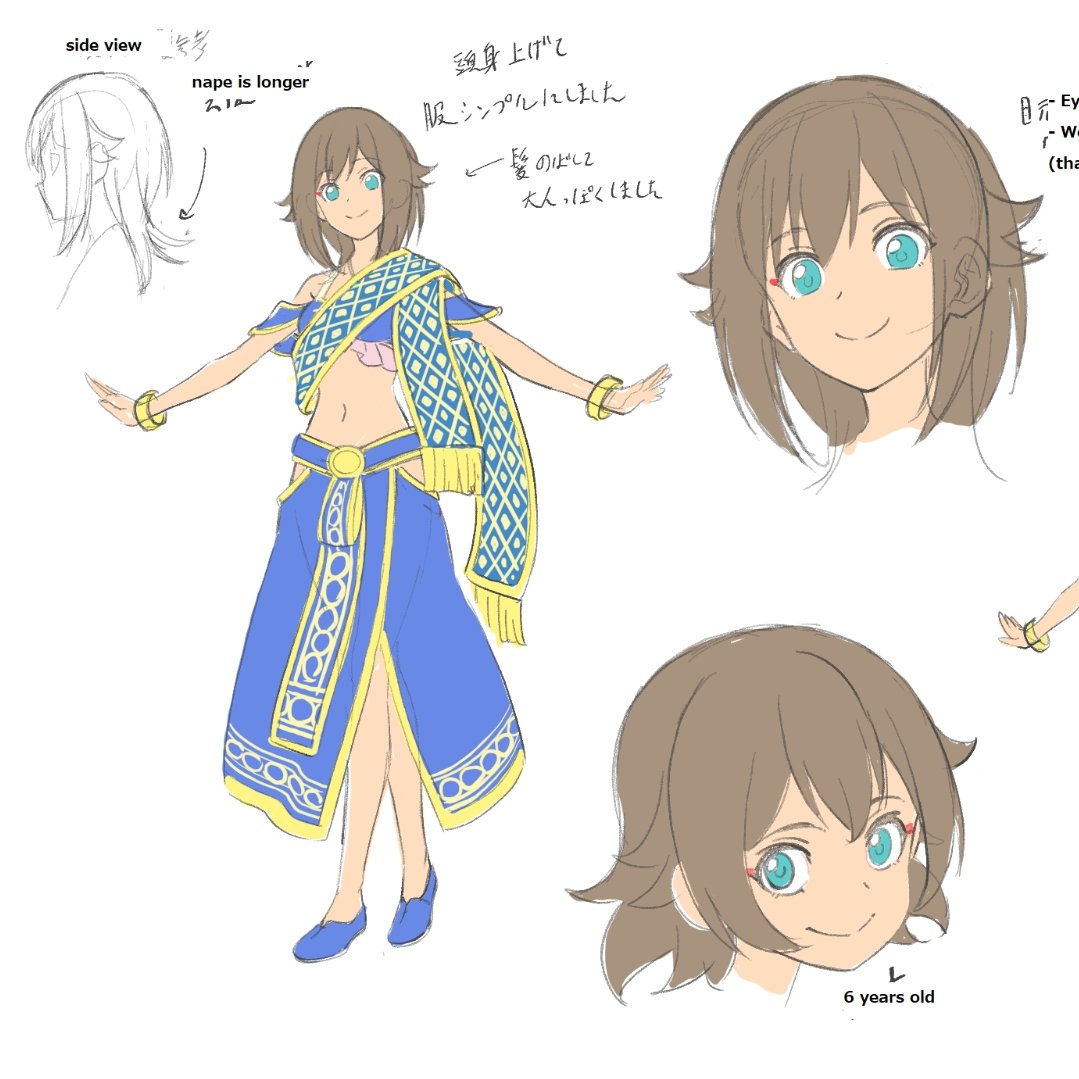 GiggukAZ's tweet image. One of my favourite early designs of Rinrada from Bâan.
We needed to adjust the pattern for the Anime since alot of patterns in Thai/SEA inspired clothing are too intricate to easily animate, but maybe I'll save this design for some future illustration.
#BaanAnime