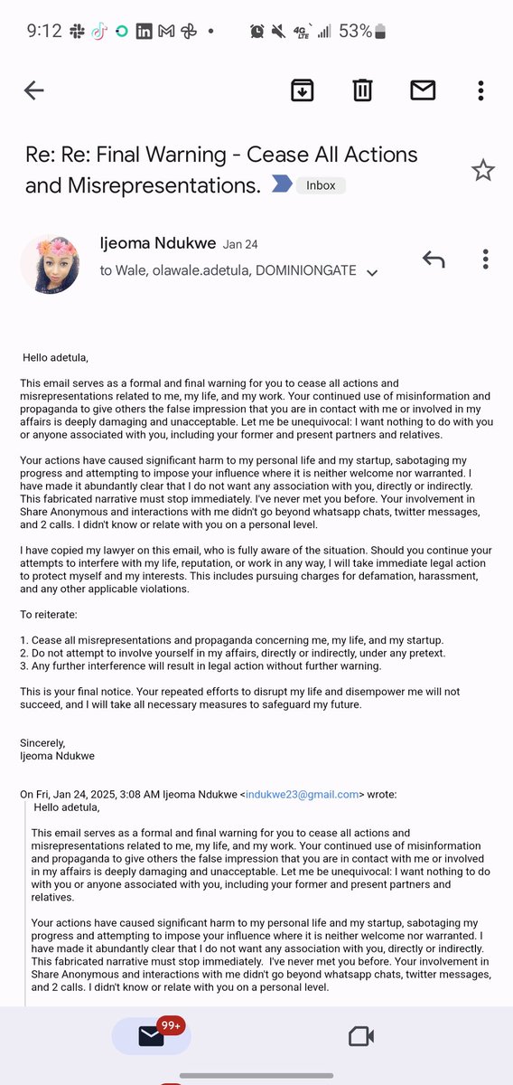 Sercleinc's tweet photo. I only ever contacted @AyodejiOsowobi as a founder seeking collaboration when I was building Share Anonymous Initiative, not as a survivor of sexual assault. I only ever contacted the non-profit founders in the SGBV field in Nig as a founder, not as a survivor. https://t.co/XT6ZzXy8N9