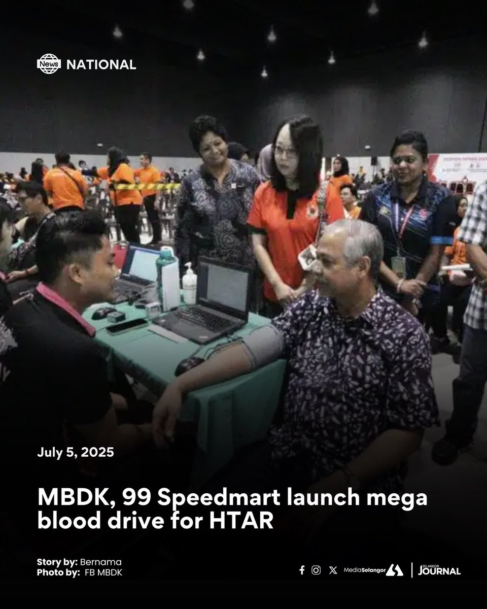 Selangor Journal (@selangorjournal) on Twitter photo The Royal Klang City Council (<a href="/MBDKlang/">Majlis Bandaraya Diraja Klang</a>) has teamed up with 99 Speedmart Retail Holdings Bhd to collect 700 bags of blood to be donated to Tengku Ampuan Rahimah Hospital (HTAR) in Klang.
Klang Mayor Dato’ Abd Hamid Hussain said the initiative aims to help the hospital maintain a The Royal Klang City Council (<a href="/MBDKlang/">Majlis Bandaraya Diraja Klang</a>) has teamed up with 99 Speedmart Retail Holdings Bhd to collect 700 bags of blood to be donated to Tengku Ampuan Rahimah Hospital (HTAR) in Klang.
Klang Mayor Dato’ Abd Hamid Hussain said the initiative aims to help the hospital maintain a