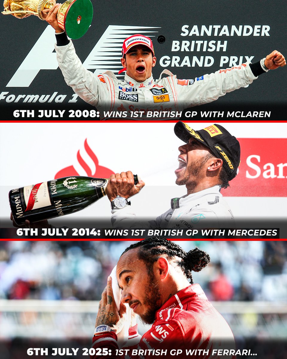 Lewis Hamilton and the 6th of July have history at Silverstone 🏆🇬🇧

#BritishGP