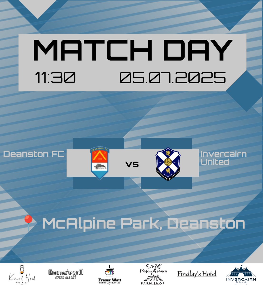 MATCHDAY:

The BELGERS vs. Deanston FC (A)
 
🏆 Donald McNair Scottish Cup 3rd Rnd
📍 McAlpine Park, Deanston
🕖 11:30

An early rise for Scottish Cup duty today. 
Away to Deanston.

#moniBelgers