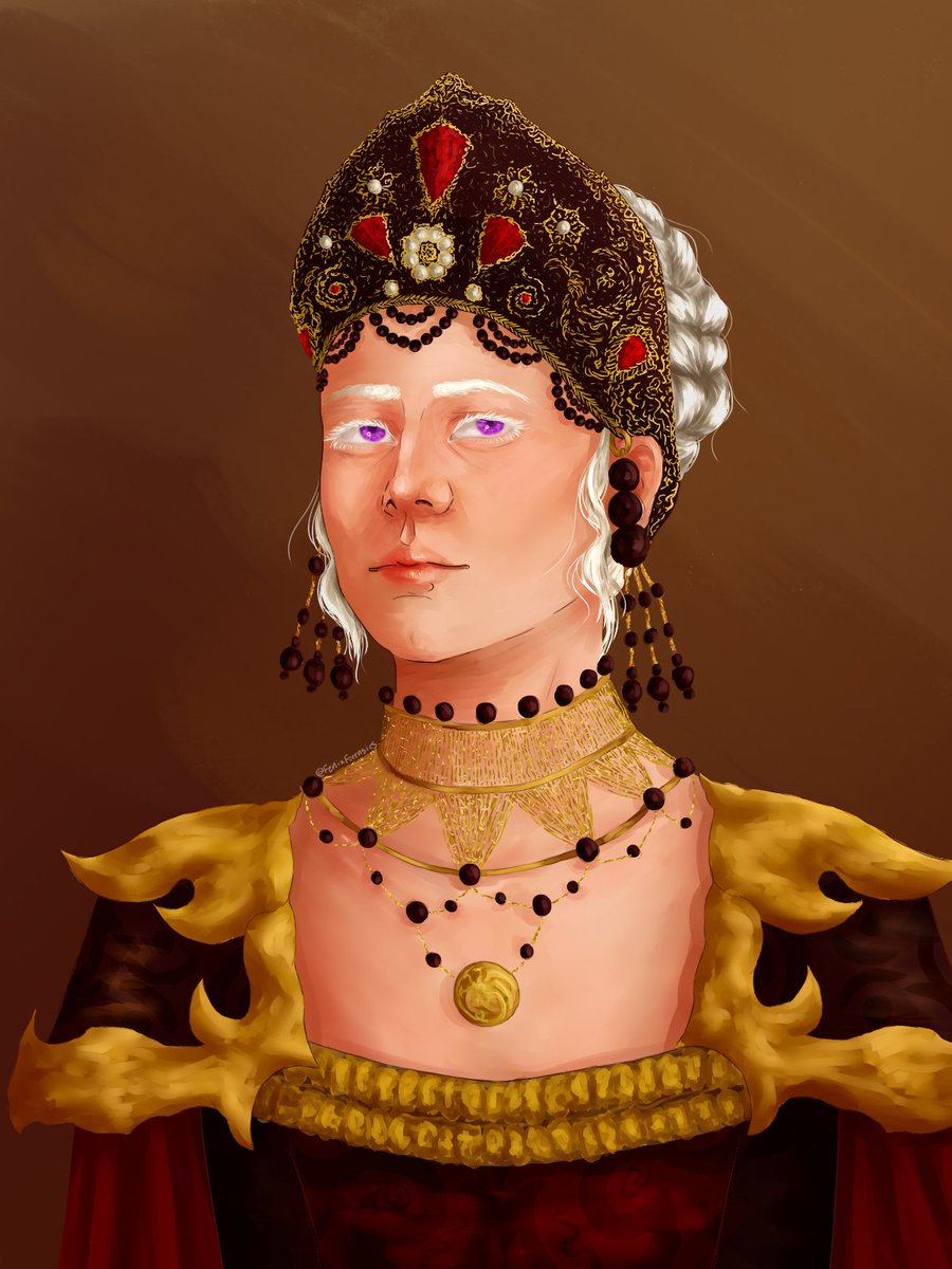 "Queen Rhaenyra Targaryen, First of her name, Queen of the Andals, the Rhoynar and the First Men, Lady of the Seven Kingdoms, protector of the realm."

#HouseOfTheDragon #RhaenyraTargaryen #CommissionsOpen #ASOIAF #GameOfThrones