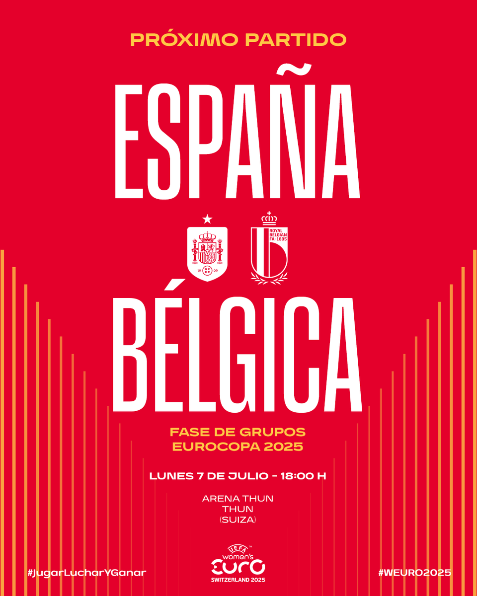 🇧🇪 Belgium match mode: 𝗮𝗰𝘁𝗶𝘃𝗮𝘁𝗲𝗱!

#WEURO2025 | #JugarLucharYGanar