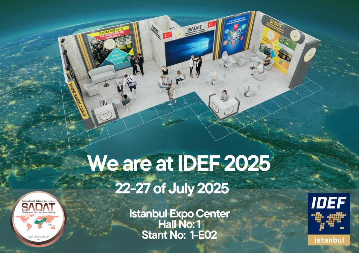 SADATdefense's tweet image. 🚀 Global Solutions for National Defense!
We’re excited to share our innovative features, integrations, and strategic solutions.
💡 Visit us and let’s shape the future together!
📍 IDEF25 | Istanbul Expo Center
🗓️ 22–27 July
📌 Hall 1 – Stand No: E2
sadat-uluslararasi.idef.com.tr
