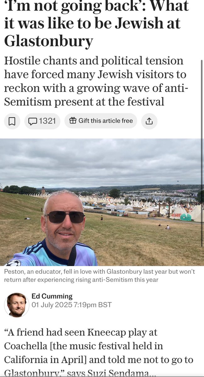 This is bollox and it's critical to call it out.

I've read similar about coachella (also referenced here)...all manufactured.

For kneecaps set at coachella I stood side stage with 2 Jewish music industry heads, they loved it as did all present.

It's about genocide not religion
