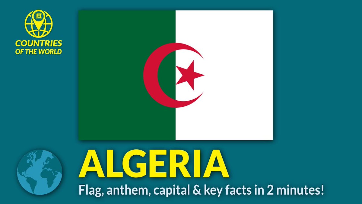 flags_book's tweet image. #5july is independence day in #Algeria. A public holiday is held marking independence from France in 1962. Find out about all the countries on flagsbook youtube. #Flagsbook #Algerie #aljazayir