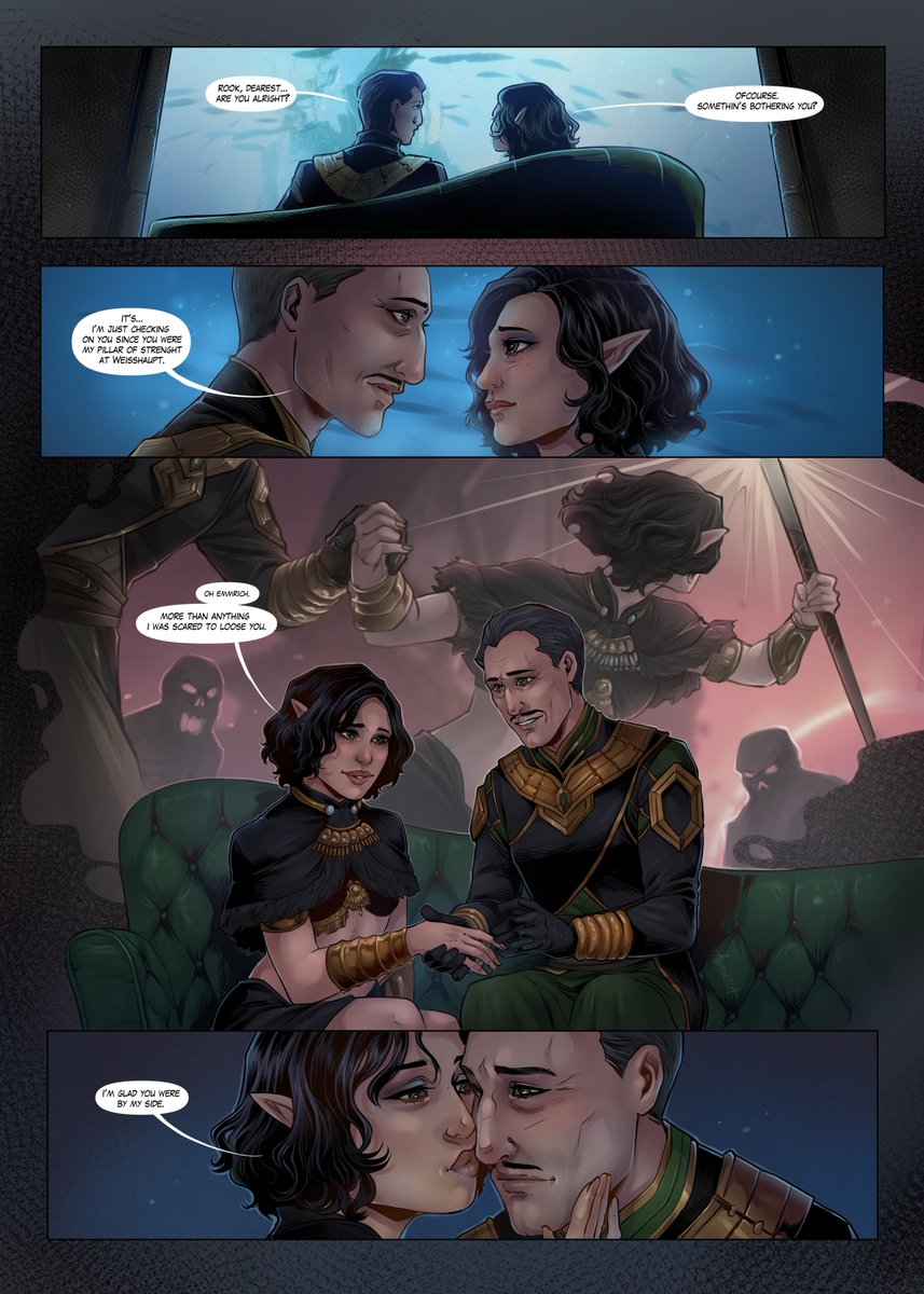 AvionetcaArt's tweet image. Commission for kardia_gates (on insta)馃挋
Rook x Emmrich, one of my favourites comic pages I've ever made. They're so in love鈽猴笍
#DragonAgefanart #EmmrichVolkarin #commissionsopen