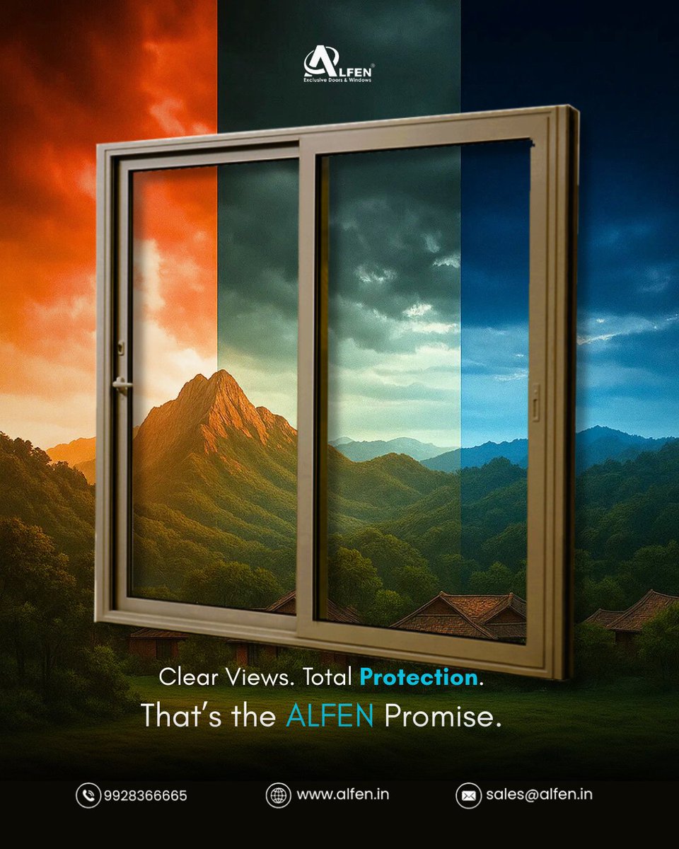 From sunrise 🌞 to starlight 🌃— ALFEN windows frame every moment with unmatched clarity and protection.

📍 Explore more at alfen.in
📞 Call us: 9928366665
.
.
.
#alfen #aluminium 
[Alfen, Aluminium Windows, aluminium doors, Railings, Pergolas, Retractable Roofs]