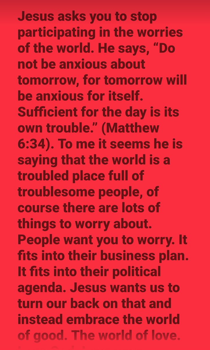 Turn your back on worry. Yes, seek the Kingdom of God.