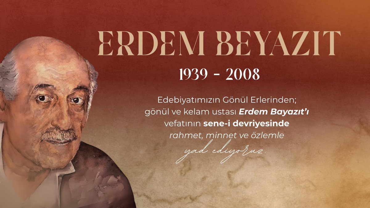 "Şiir diye
Bir ömür tüketerek yazdıklarım
İki saatte okunuyor"

Bir coğrafyayı insan kalbiyle ölçen, yorulmayan aşkın şairi, Yedi Güzel Adam'ın ağabeyi Erdem Bayazıt'ı vefatının sene-i devriyesinde rahmetle anıyoruz.