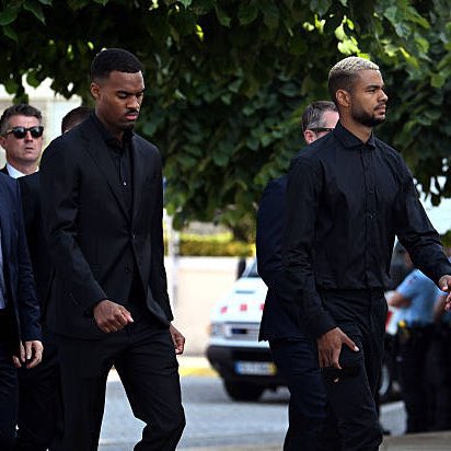 Ryan Gravenberch and Cody Gakpo arriving for the funeral of their teammate Diogo Jota. ❤️

#DiogoJota