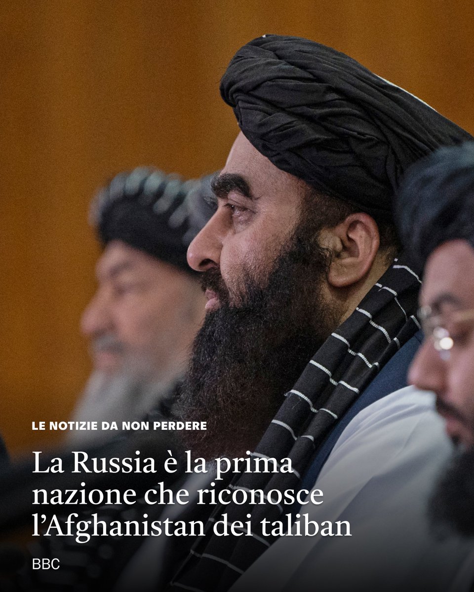 La decisione segna una pietra miliare importante per i talebani, quasi quattro anni dopo la loro invasione di Kabul e la presa del potere bit.ly/3GaxiuF

Per altre notizie bit.ly/4mRREce