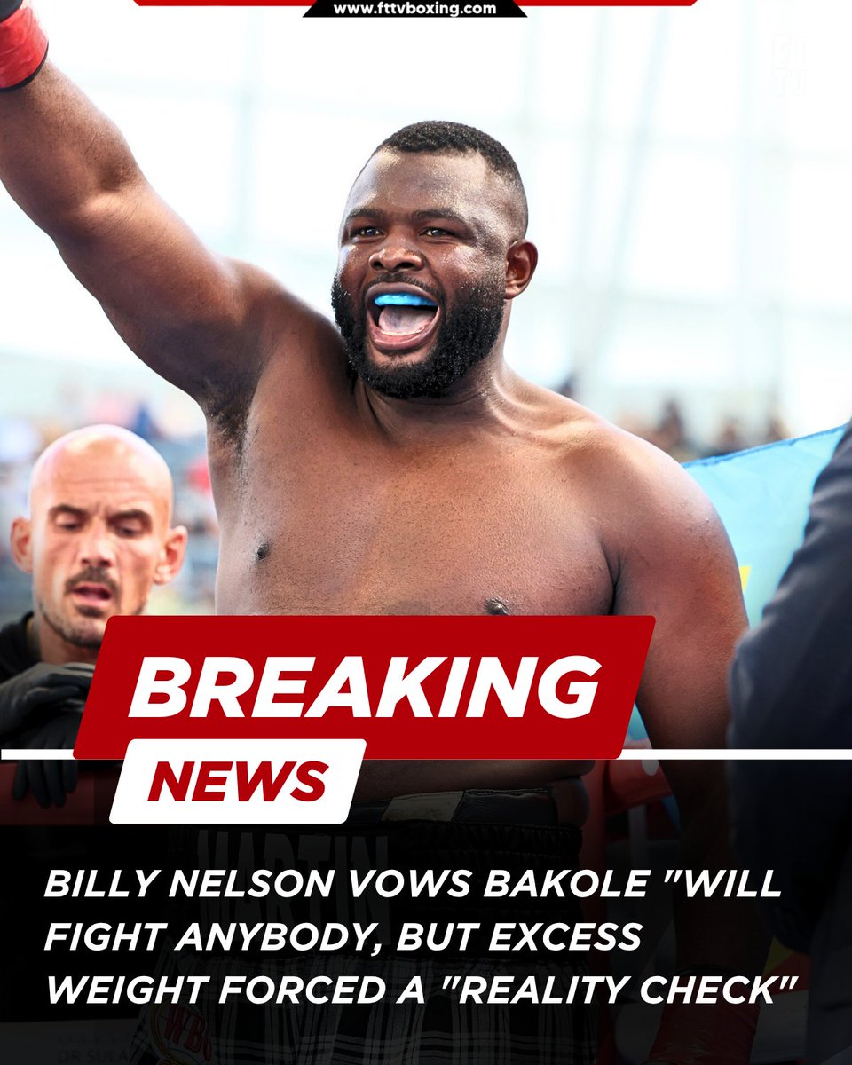 FTTVBoxing's tweet photo. Martin Bakole’s trainer Billy Nelson says he’ll fight anybody—but admits that excessive weight was a reality check. Nelson insists that diet & discipline will fix it, not excuses. “We’ll go where we want.” Do you buy that comeback?
#BillyNelson #MartinBakole #boxingnews https://t.co/TGaS2ay04c