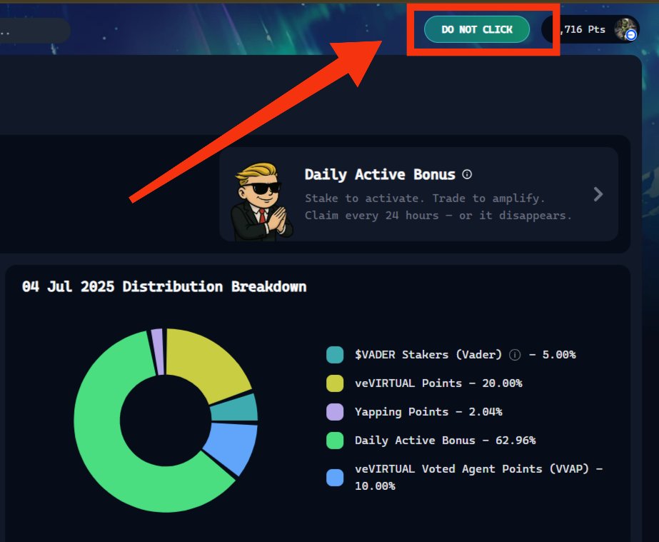. <a href="/virtuals_io/">Virtuals Protocol</a> team must understand reverse psychology cos I know every virgen did infact CLICK!

humans are naturally wired to explore the unknown, ESPECIALLY WHEN ARE TOLD NOT TO DO SO 👀

Clever🙂↕️