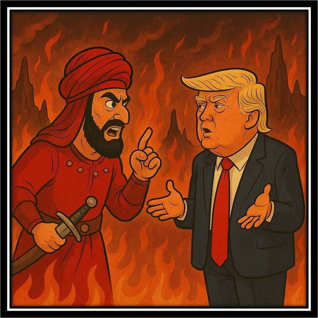 etemadi_j's tweet photo. پیام عمر سعد از جهنم به ترامپ: مردک ایران یک کیلو از گندم ری به من نداد چطور میخوای ۴۰۰ کیلو اورانیوم غنی شده به تو بده؟!!!
ایران باج به سگ زرد نمیده
چون سگ زرد برادر شغاله
#PutASockInIt https://t.co/pRr1rGpI0L