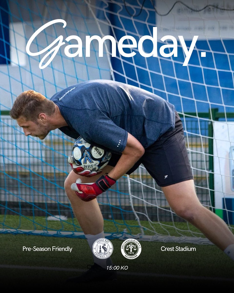 𝗜𝗧’𝗦 𝗚𝗔𝗠𝗘𝗗𝗔𝗬!
🆚 <a href="/hollandsblairfc/">Hollands & Blair FC</a> (𝗛)

📅 Saturday 5th July
⏰ 3pm KO
🏟️ The Crest Stadium
📍 CT6 5SG.
🎟️ £5 / £3

𝗣𝗨𝗥𝗖𝗛𝗔𝗦𝗘 𝗧𝗜𝗖𝗞𝗘𝗧𝗦:
🔗 tinyurl.com/y5hxcnyc

#HBFC | #WeAreTheBay
