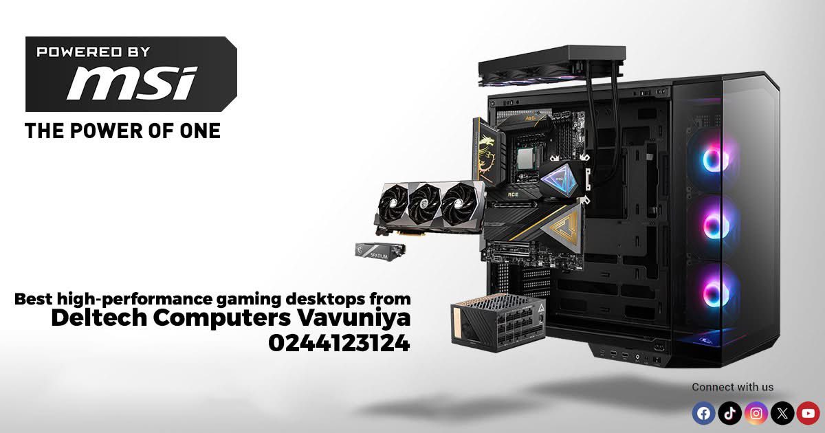 The Leading Brand in High-end Gaming ..
Assemble your PC, enjoy the life.
0244123124 / ￼077 779 9464
or more information :
📷: deltech.lk
📷: 077 7 799 464
📷: No 20 1st Cross street, Vavuniya Town, Sri Lanka.
Store location- 📷 goo.gl/maps/DiuaUxVKv…