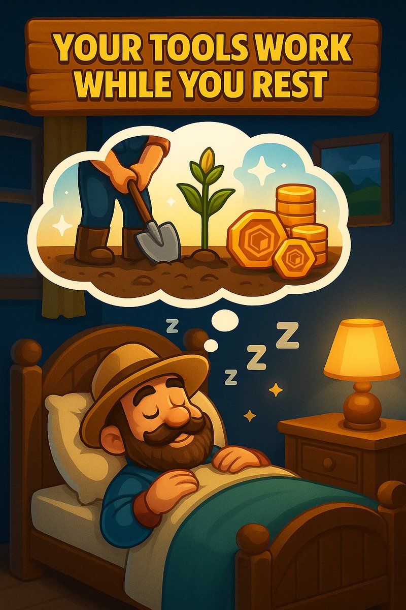 FarmingSaga's tweet photo. ⚒️💤 Rent. Relax. Reap.

Your tools don’t clock out — they hustle while you snooze.
Rent them out, earn $CORE, and let the profits grow! 🌱💰

Passive farming just got real. 🚀