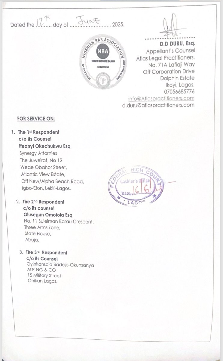 funsodoherty (@funsodoherty) on Twitter photo Here is an update on our legal action on the Lagos Calabar Coastal Road Contract. We are at the Court of Appeal. Here is an update on our legal action on the Lagos Calabar Coastal Road Contract. We are at the Court of Appeal.